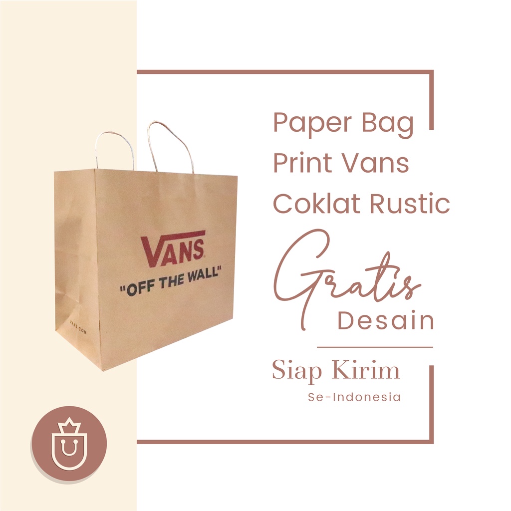 

Paper Bag (tas kertas) Vans | Desain Cetak Print Coklat Rustic