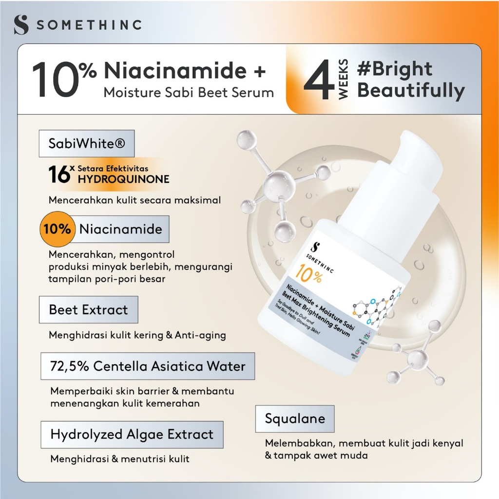 SOMETHINC  10% Niacinamide + Moisture Sabi Beet Max Brightening - Serum Kulit Cerah Maksimal (Normal)