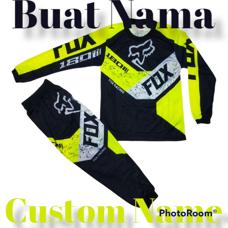 Setelan Jersey Motor Balap Anak, Baju Motor Cross Trail, Pakaian Balap Anak Laki Laki