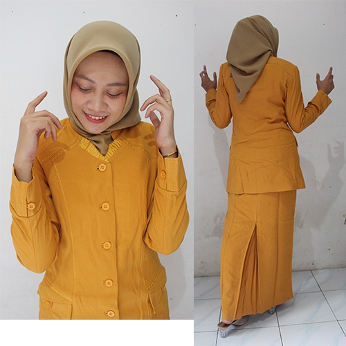 Blazer warna kuning 216 setelan Rok Dan Celana-seragam Guru dan PNS-Pakaian Pemda terbaru-blazer terbaru