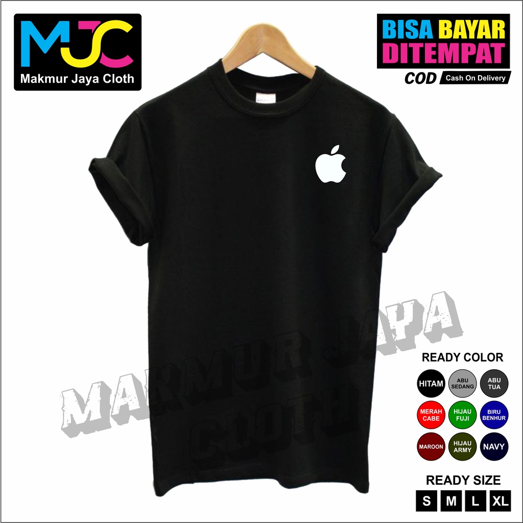 Kaos Tshirt Baju Pria Combed 30s Distro APPLE - PREMIUM QUALITY Kaos Pria Wanita Cowok Cewek Murah O
