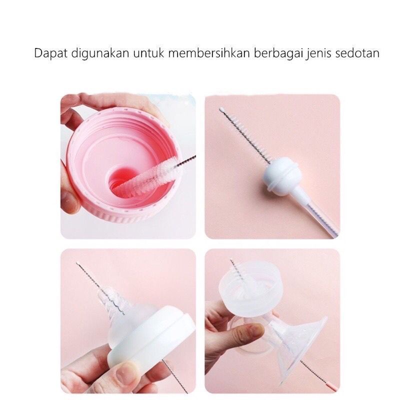 Sedotan Stainless Steel /Sikat Sedotan stainless Pembersih Dot Brush Straw Kawat Bengkok Lurus Panjang Alat Pembersih Gelas Bulu Halus Food Grade