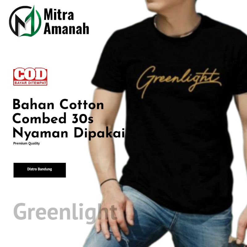 BAJU KAOS TSHIRT T SHIRT DISTRO FASHION PRIA COWOK LAKI LAKI DEWASA GREENLIGHT PREMIUM BRANDED BANDU