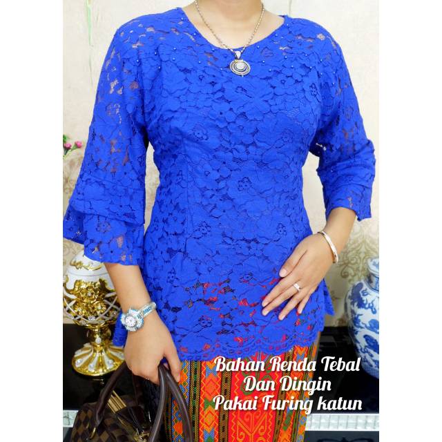 Atasan  brokat mutiara bulat