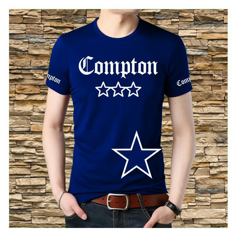 kaos cowok tangan pendek compton