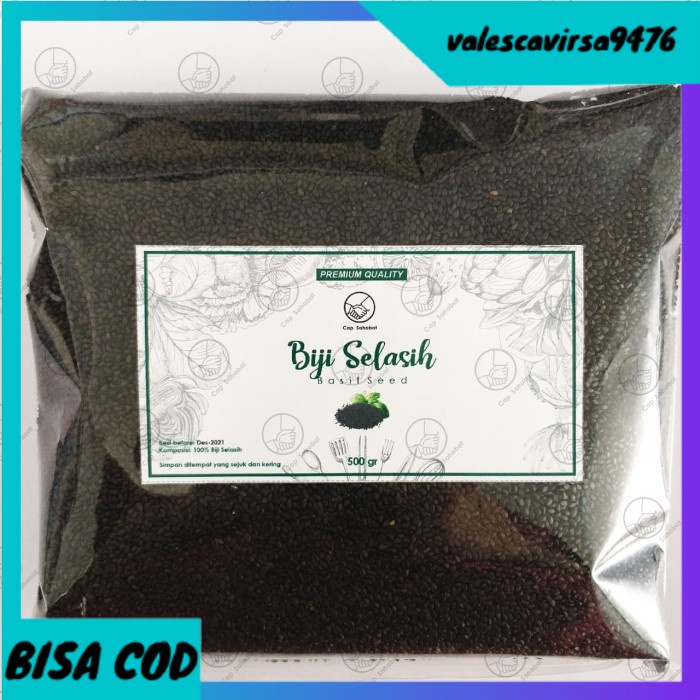 

⭐BISA COD⭐ 500gr Biji Selasih Super / Basil Seed 100% PREMIUM