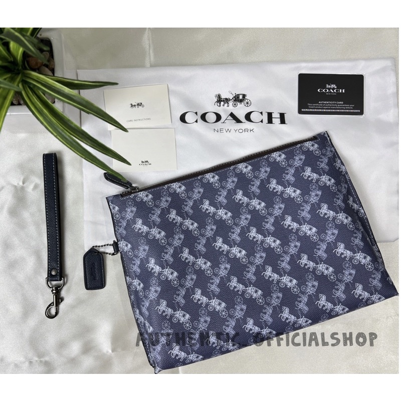 [SALE EKSTRA!!!!]Coach Bag Academy Pouch With Horse and Carriage Print Original