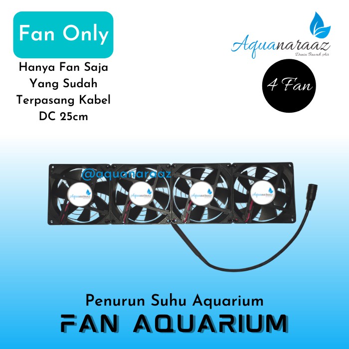Kipas Aquascape 4 Fan DIY Hitam Hanya Kipas Saja Penurun Suhu Aquarium 8cm x 8cm
