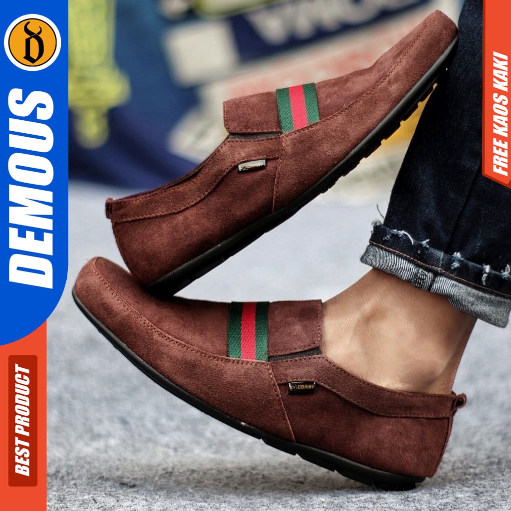 DEMOUS YOMI Sepatu Casual Slip On Kulit Asli