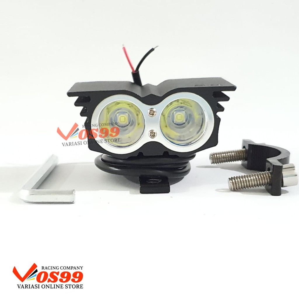 Lampu Tembak LED Motor / Lampu Tembak Sorot Owl 2 Mata Bisa Untuk Semua Jenis Motor