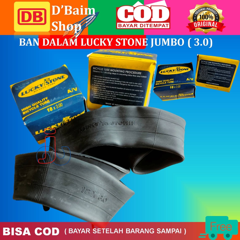 Ban Dalam sepeda Jumbo Atau Fat (18 x 3.0) Lucky Stone