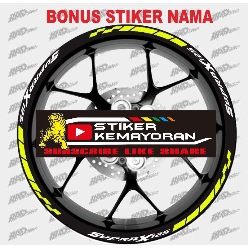 Cutting stiker list velg honda supra x 125 new velg racing