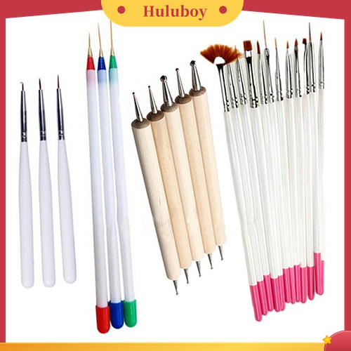 Huluboy Huluboy♡ 23pcs / Set Brush Pen Untuk Melukis Kutek UV Gel