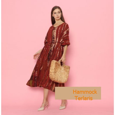 KAFTAN DRESS TIE DYE WARNA MERAH ELEGANT TERBARU ORIGINAL BALI RAYON PREMIUM BY HAMMOCK TERLARIS 77