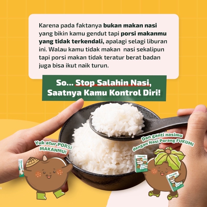 Fukumi Beras Porang Sachet Tidak Perlu dicuci Hanya Tuang Air Panas Praktis Traveling Beras Anak Dewasa Sehat Sachet Shirataki Konjac Rice Diet