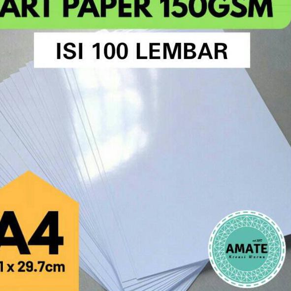 

Terlaris.. Kertas Art Paper Glossy 150gsm A4 isi 100 Kertas brosur