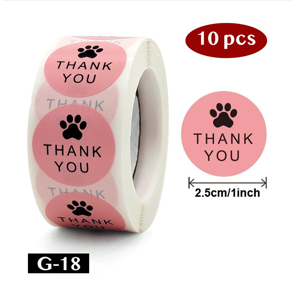 AliMaMa - STIKER THANK YOU 10 PCS - Sticker Terima Kasih Segel Olshop Online Shop Packaging Packing Souvenir Suvenir Import Murah Medan-G-18