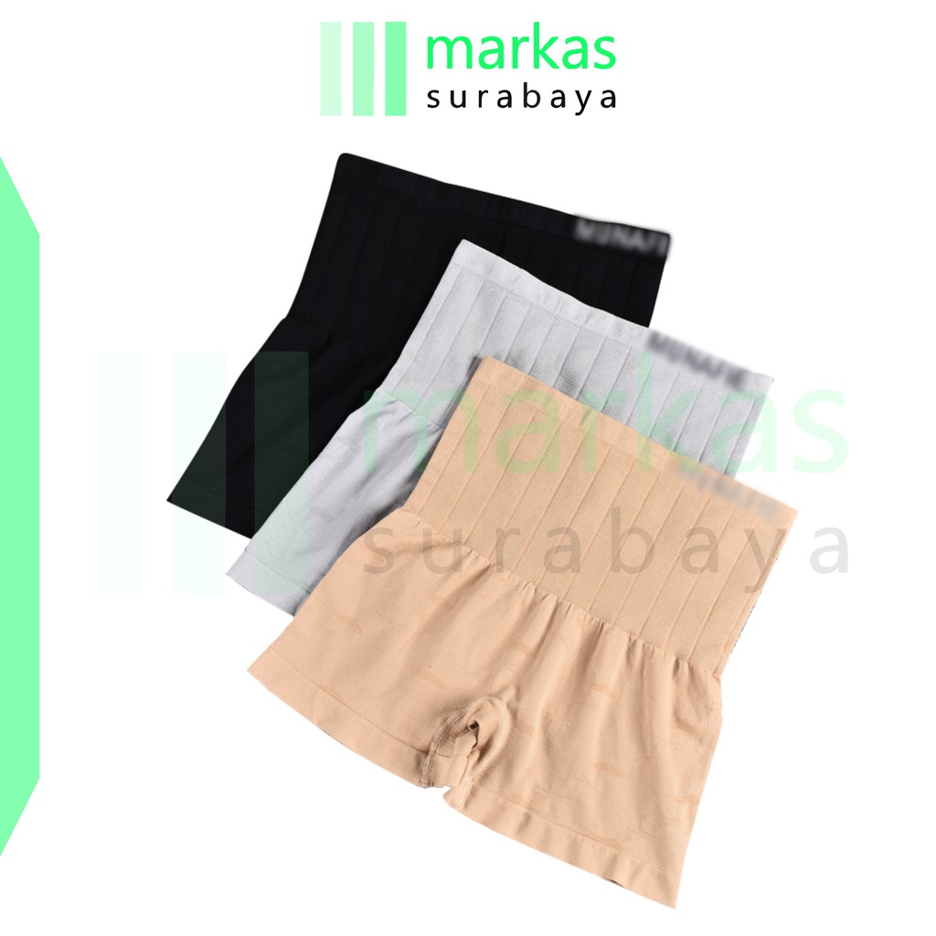 MARKAS W010 High Waist Boxer Celana Korset Perut Bentuk Petak Celana Dalam Wanita