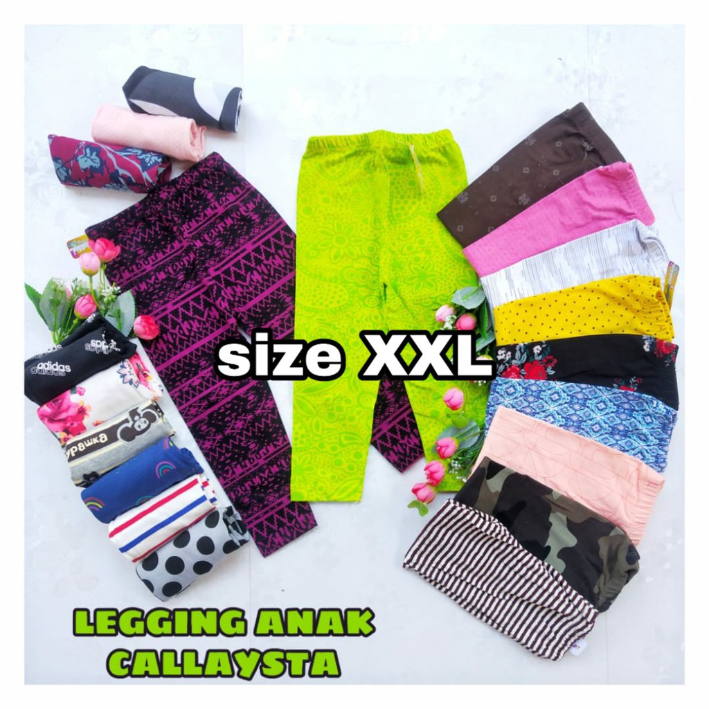 GROSIR KODIAN XXL LEGGING ANAK & BAYI MOTIF POLOS CALLYSTA