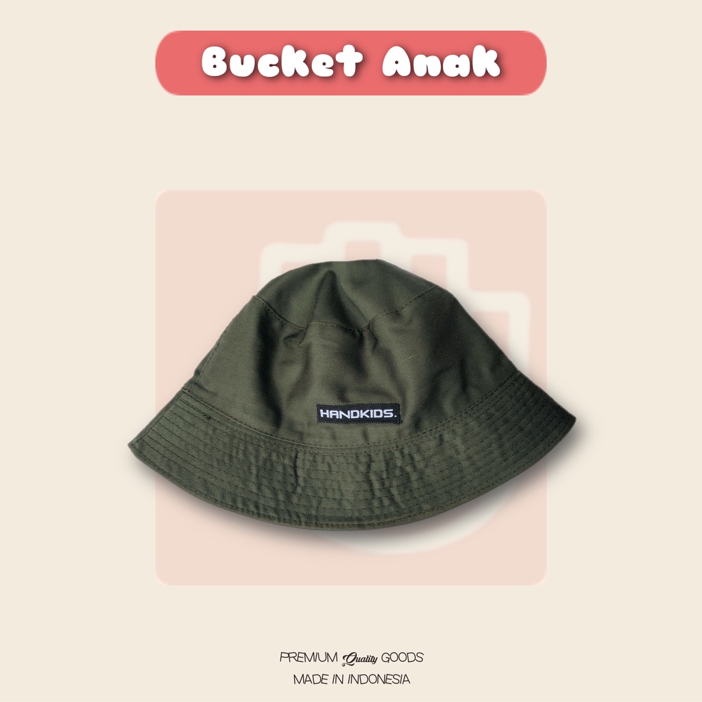 TOPI ANAK BUCKETHAT HANDKIDS 2-8tahun-Hijau army