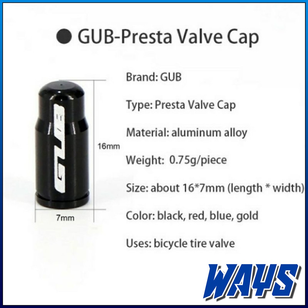 [Z130] PRESTA Tutup Pentil Ban Sepeda Kecil GUB Presta / Presta Valve GUB - Harga Sepasang (ISI 2)