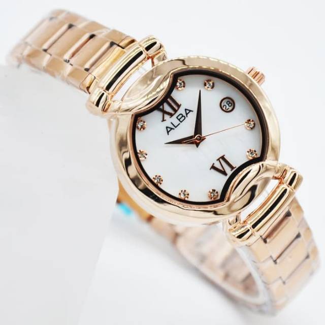 Jam tangan wanita/cewek-jam tangan ALBA fashion oval tanggal aktif