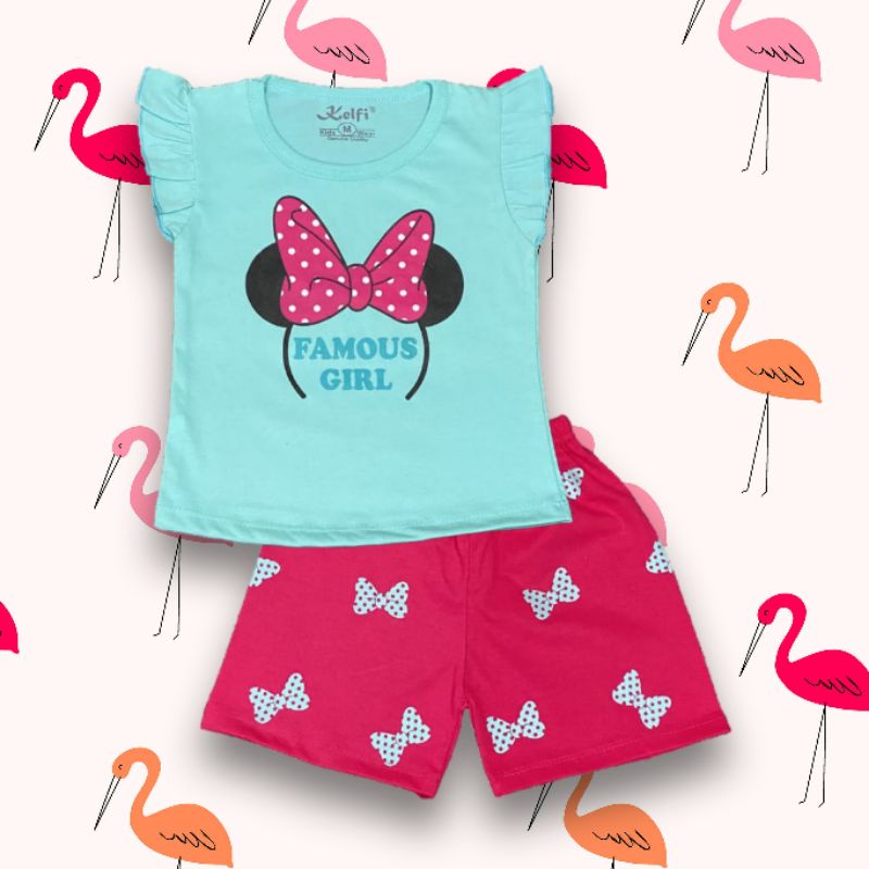 SETELAN ANAK PEREMPUAN STELAN ANAK PEREMPUAN SETELAN BAJU PEREMPUAN SETELAN ANAK CEWEK RUFLE KELFI-Set rufle tosca