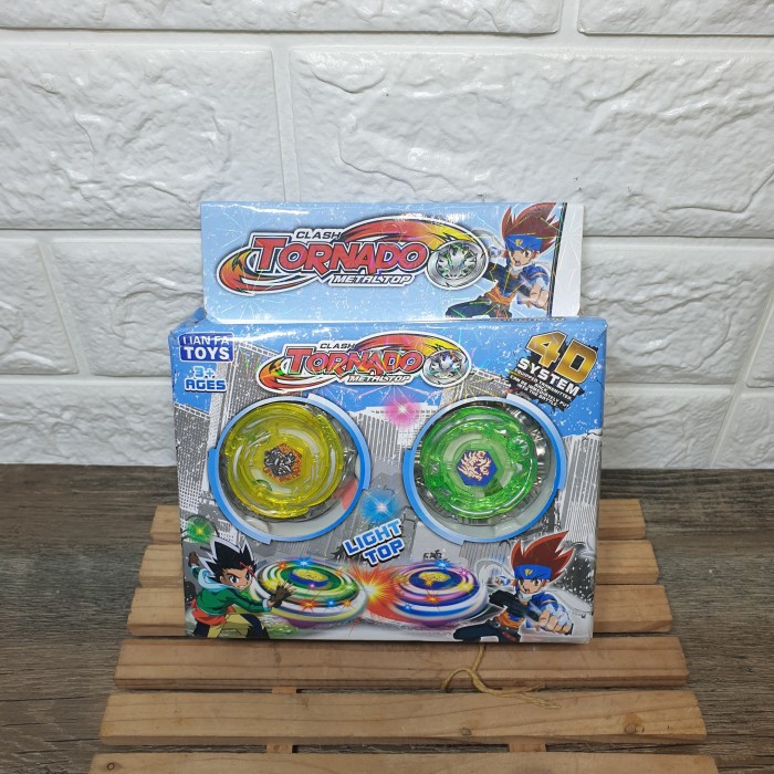 DOUBLE Gangsing LAMPU BeyBlade Gasing dengan lampu TORNADO Speed Top