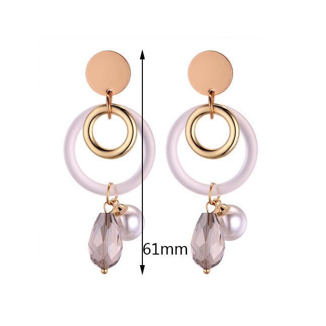 LRC Anting Tusuk  Fashion Circular Ring Shape Decorated Earrings