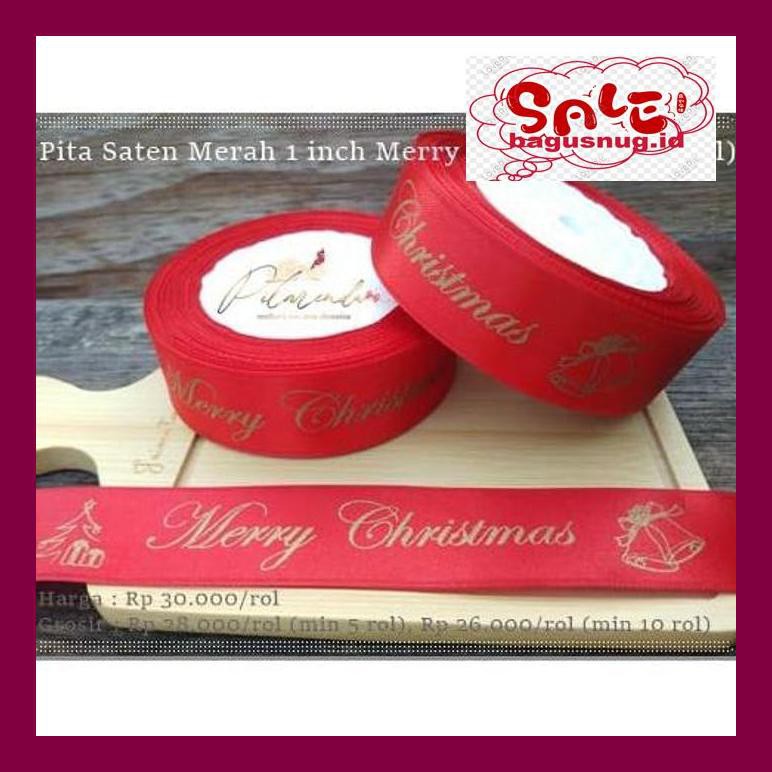 

Perlengkapan Natal -Ty- Gnatl-28 : Pita Saten Merah 1 Inch Merry Christmas (Per Rol) 790Natt