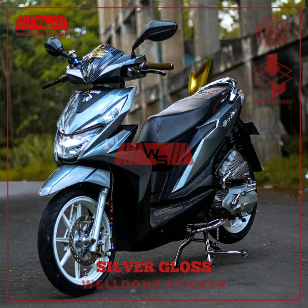 stiket skotlet motor/mobil warna silver glossy merk profik 100% original