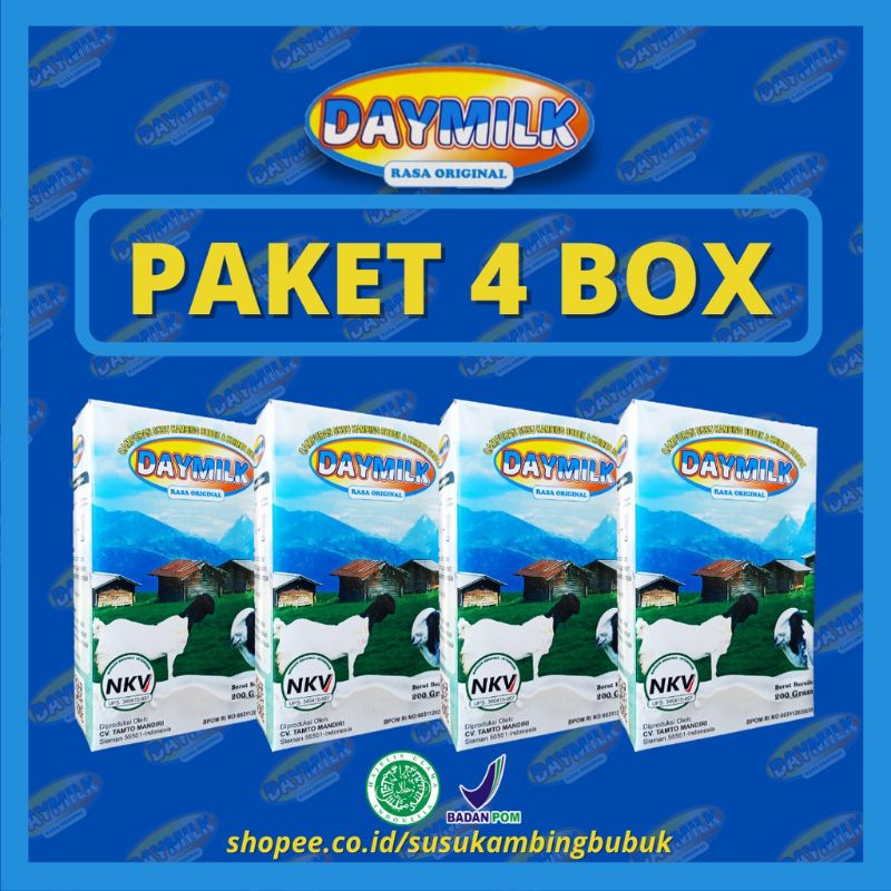 

DAYMILK ORIGINAL 4 BOX SUSU KAMBING SUSU KESEHATAN READY STOK