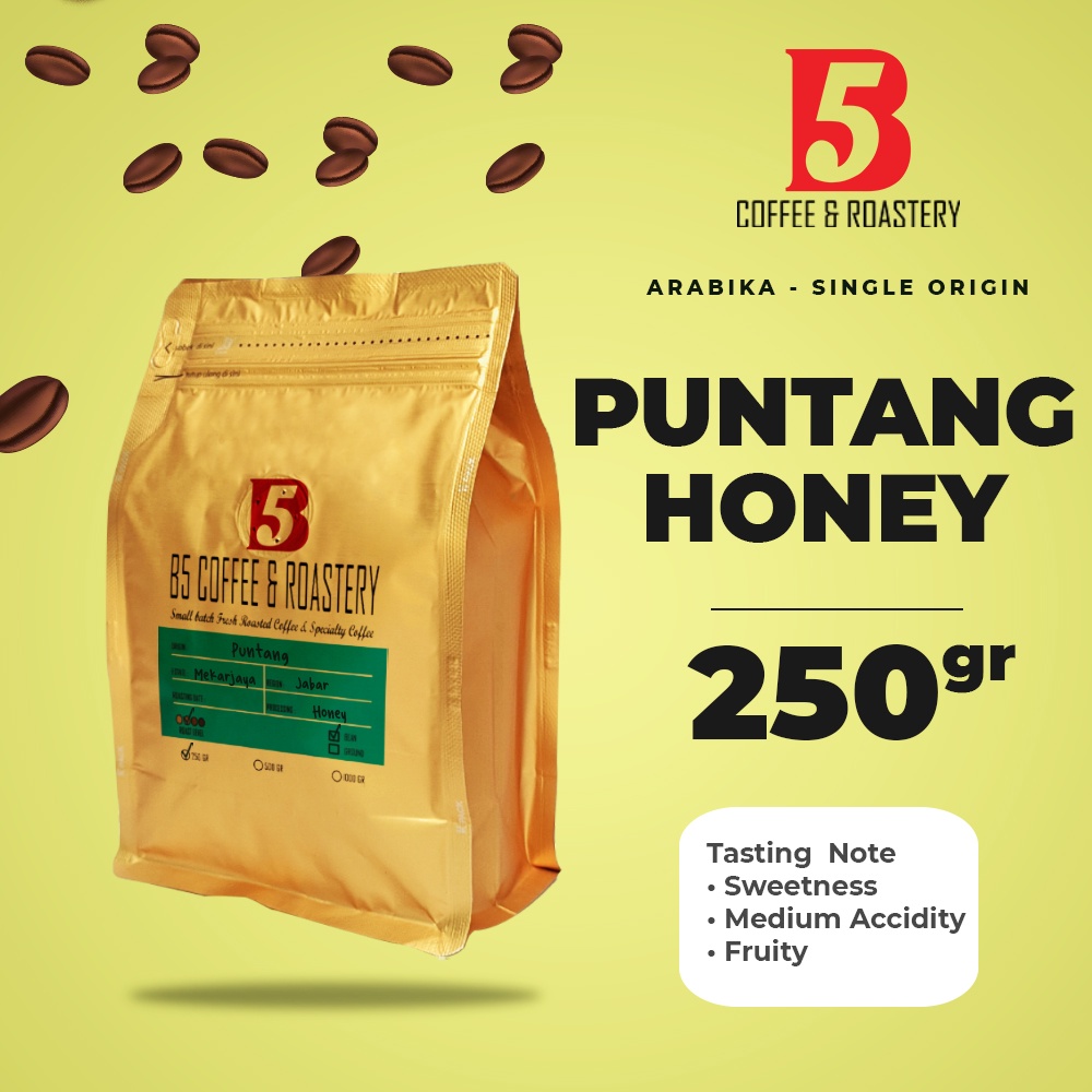 

Kopi Arabika Puntang Honey | Medium Roast 250 gr | B5 Coffee