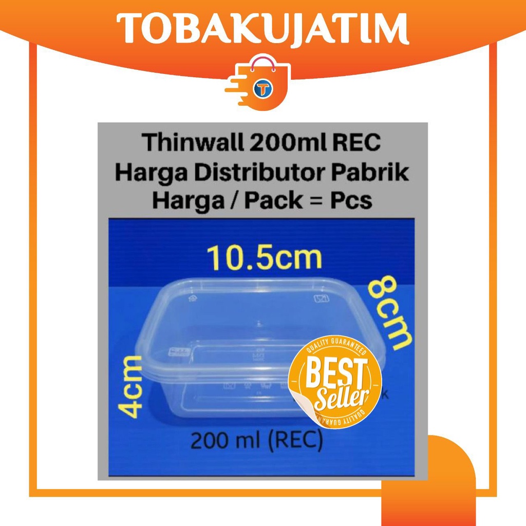 Thinwall Cup Rectangle 200ml Kotak Plastik 25pcs