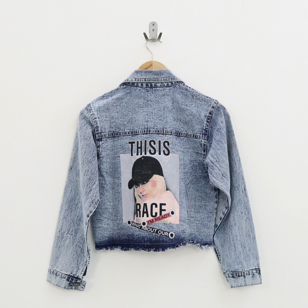 Race jaket jeans -Thejanclothes