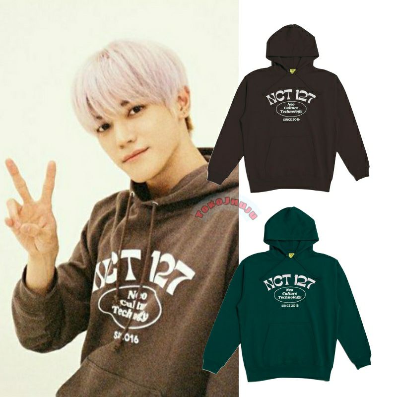 Jaket Hoodie Jumper NCT 127 x Zozo Taeyong style NCT 127 SINCE 2016 SABLON PUTIH