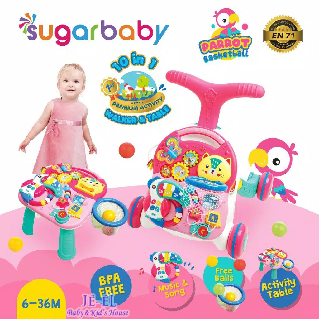 Sugarbaby Walker &amp; Table 10 in 1 Premium Activity Walker &amp; Table Coco Basketball