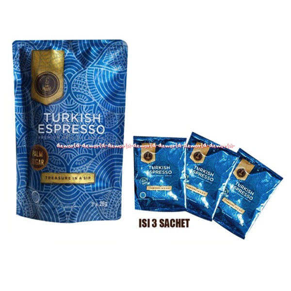 Turkish Espresso Premium Original Koffie Treasure In A Sip 3sachet Palm Sugar Kopi Turki Turkies Coffee Cofe Coffe Kofie Instan