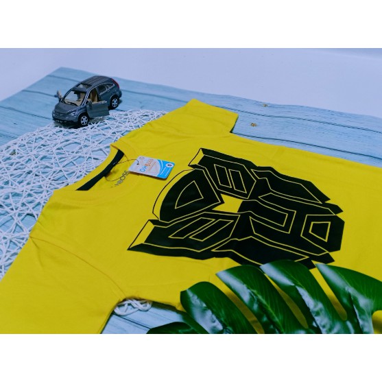 COD BAJU KAOS ANAK LAKI LAKI SUPERHERO TRANSFORMER KUNING OSHBOSS-2