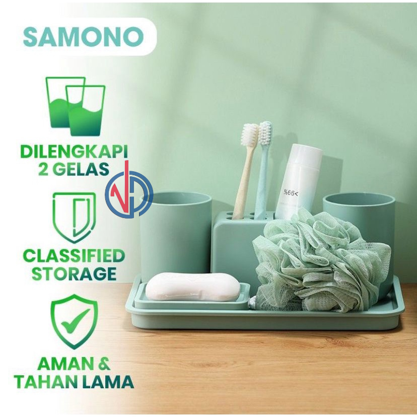 SAMONO SET ORGANIZER ALAT KAMAR MANDI 6 IN 1 SIMPEL DAN LENGKAP VD