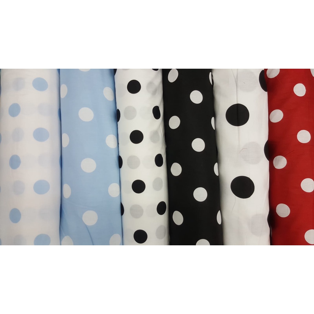 Katun Jepang Polkadot Onde Besar Bahan Japan Cotton Ori Kain Meteran