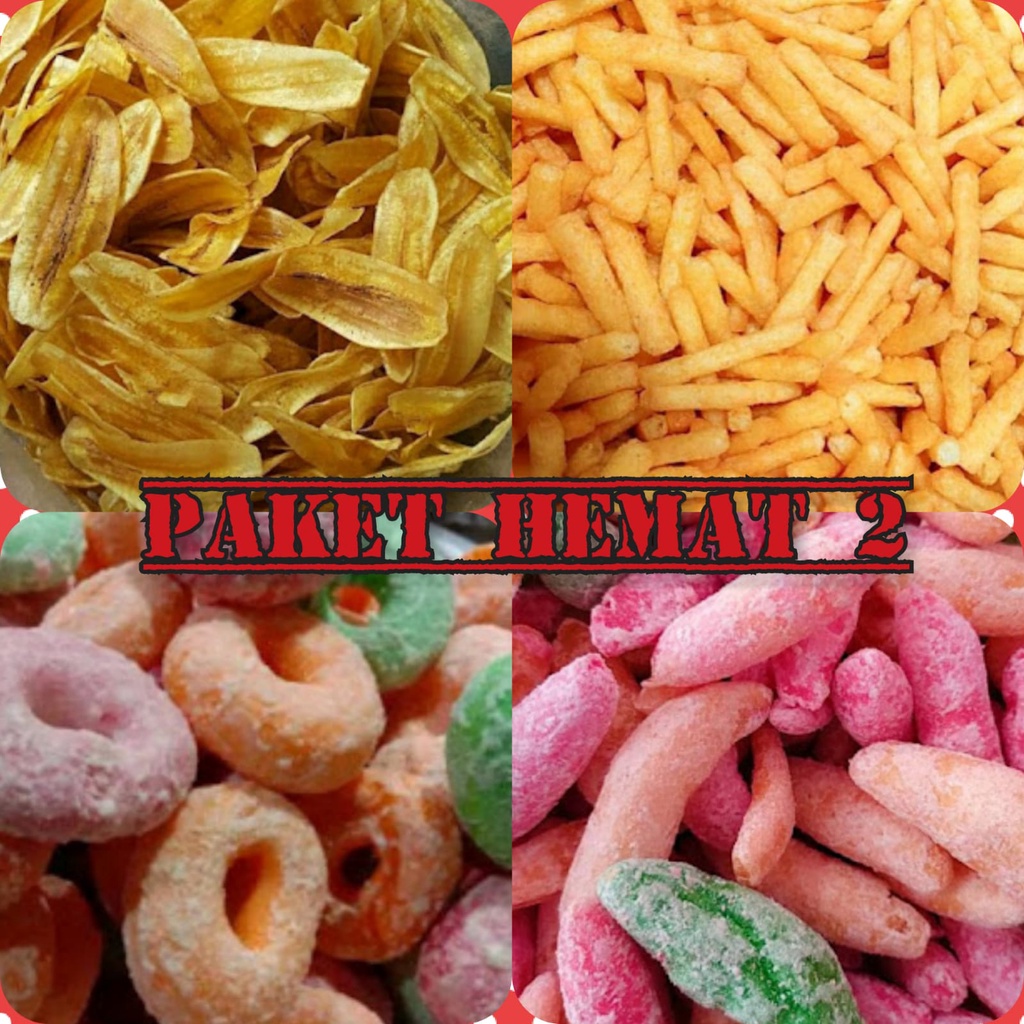 

Aneka Snack Paket Hemat 2 (Kripik Pisang Asin,Widaran Gabus,Stik Balado )