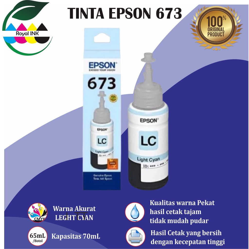 Tinta Epson 673 PREMIUM(COMPATIBLE)  FOR L800, L805, L805, L850, L1800 - Cartridge Tinta