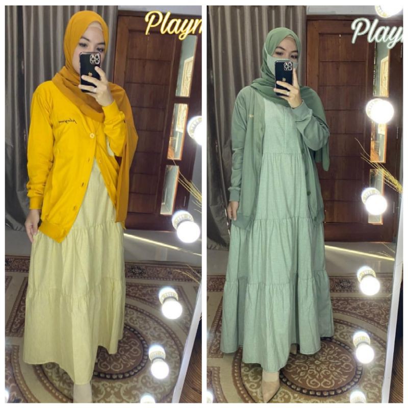 Set Gamis Outer Abaya by PLAYME Original