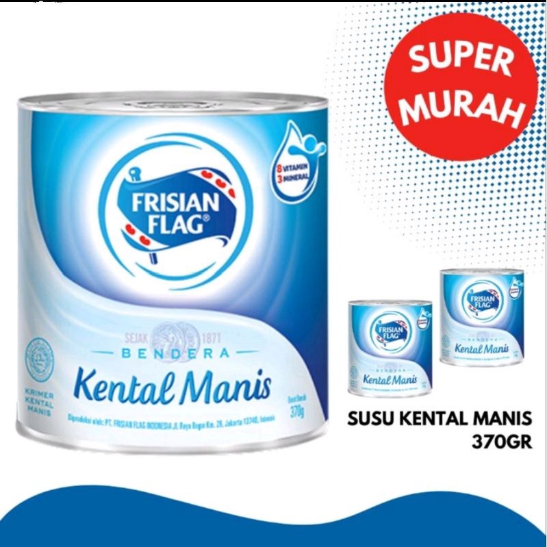 Frisian Flag Susu / Susu Bendera Full Cream Kaleng 370 Gram Putih