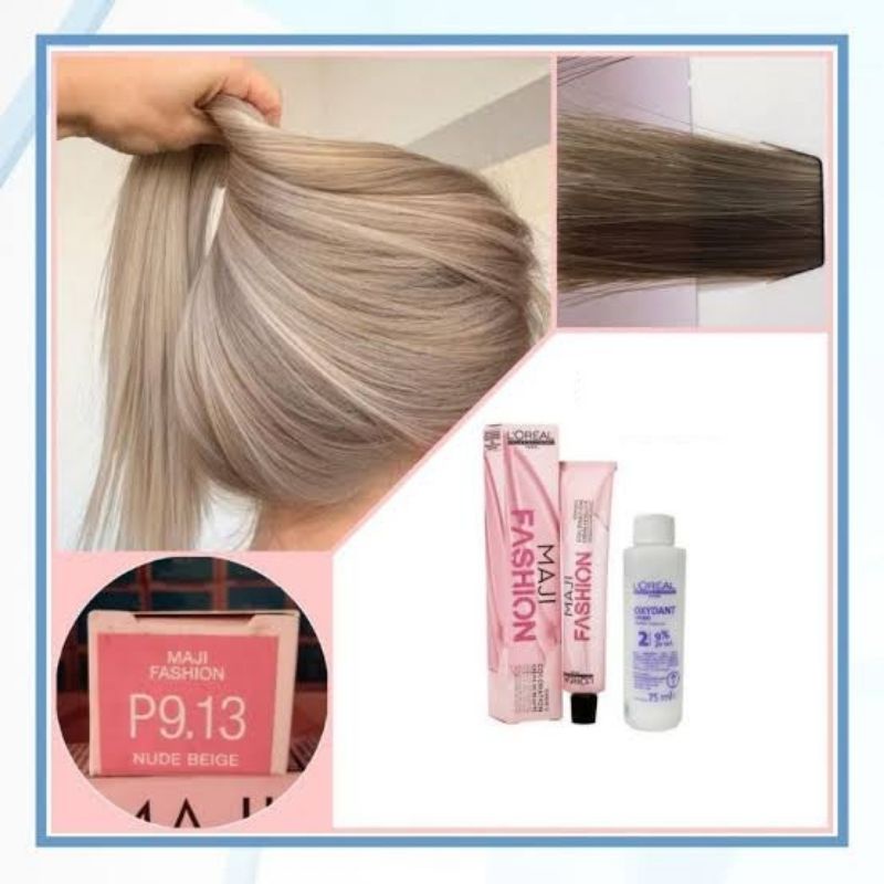 L'oreal maji fashion majifashion pewarna rambut P9.13 cat rambut dan oxidant 913