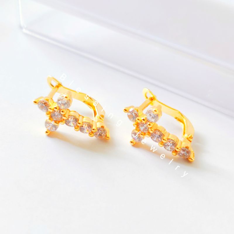 Anting Tusuk Salib Permata Xuping Emas XV1