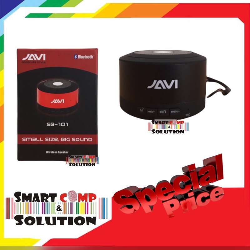 Speaker Portable Bluetooth Javi Sb101 / SB-101 Super Bass Original Murah