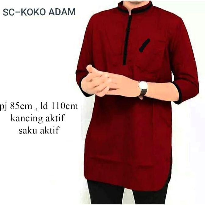 KOKO ADAM MAROON SC Koko Pria katun merah maroon