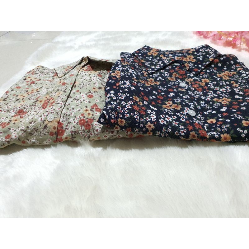 Kemeja flower oversize big size premium import